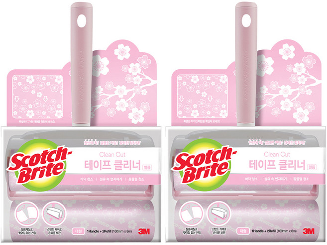 스카치브라이트 3M 프리미엄 테이프 클리너 스타터팩 핸들 본품 + 리필 2p, 2세트