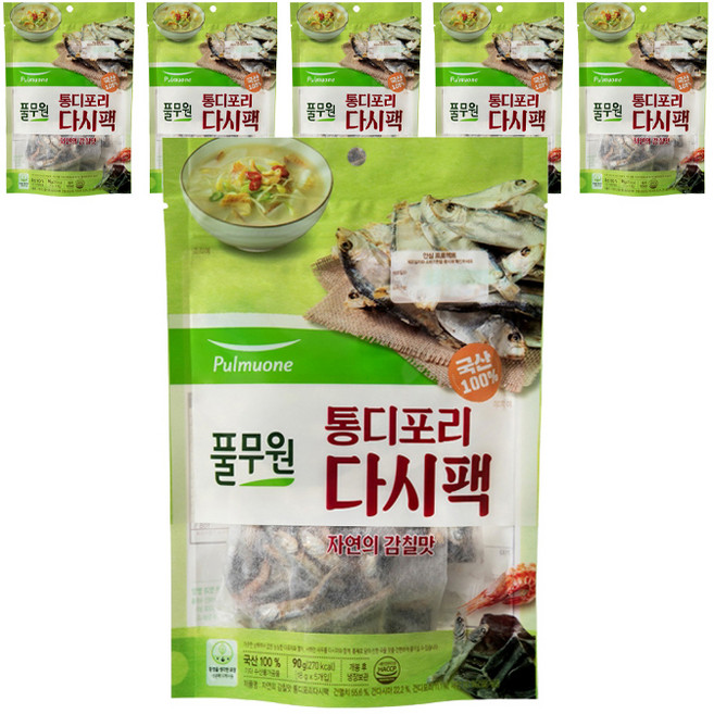 풀무원 통디포리 다시팩 5p, 90g, 6개