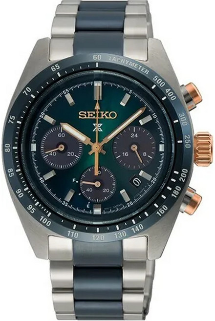 SEIKO 精工 PROSPEX SPEEDTIMER 漸層藍綠色太陽能三眼計時腕錶 SSC925P1/V192-0AK0