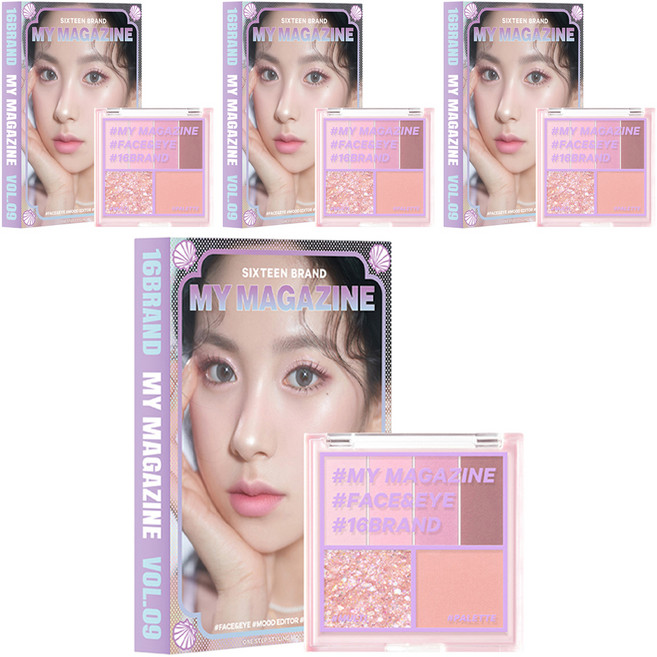 16 brand MY MAGAZINE 彩妝盤, Vol 09 美人魚珍珠風情, 4個