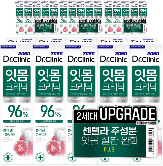 2080 닥터크리닉 잇몸치약 투, 140g, 20개