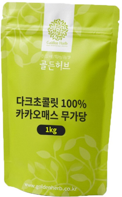 골든허브 다크초콜릿 100% 카카오매스 무가당, 1kg, 1개