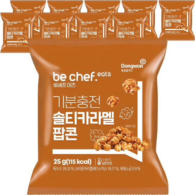 비셰프 이츠 기분충전 솔티카라멜 팝콘, 25g, 10개
