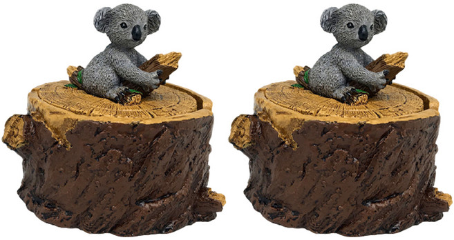 애니멀 나무 모형 탁자 재떨이 RA041, 코알라, 2개, 2개