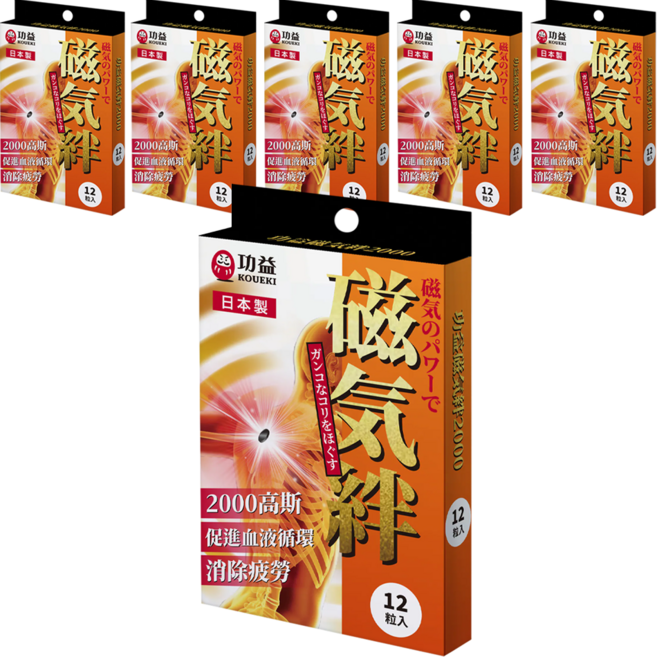 KOUEKI 功益 磁氣絆 2000高斯, 6個, 12個裝