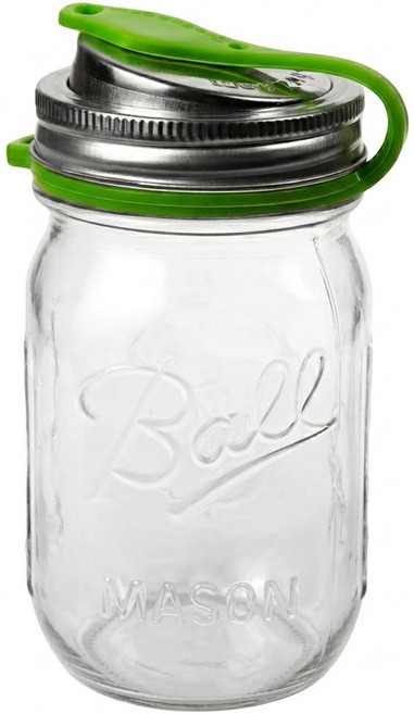 Ball 梅森 隨行玻璃梅森罐 窄口徑 綠色 16oz, 1組, 480ml