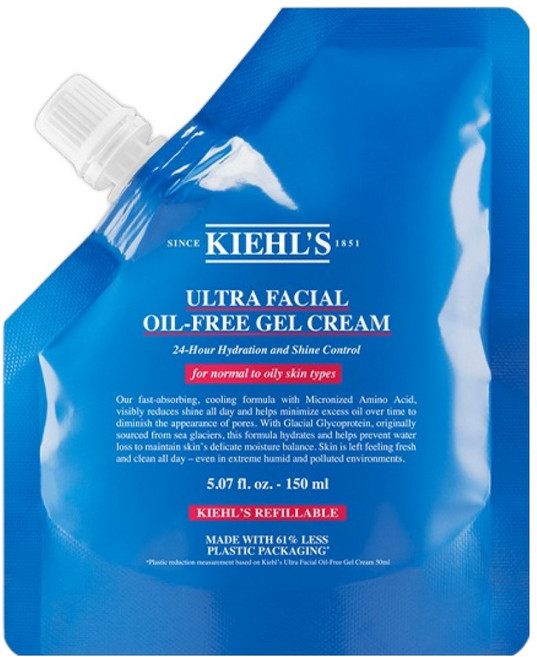 키엘 울트라 훼이셜 오일 프리 젤 크림 리필 파우치, 1개, 150ml