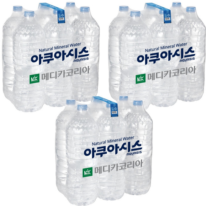 아쿠아시스 먹는샘물 무라벨, 2L, 18개