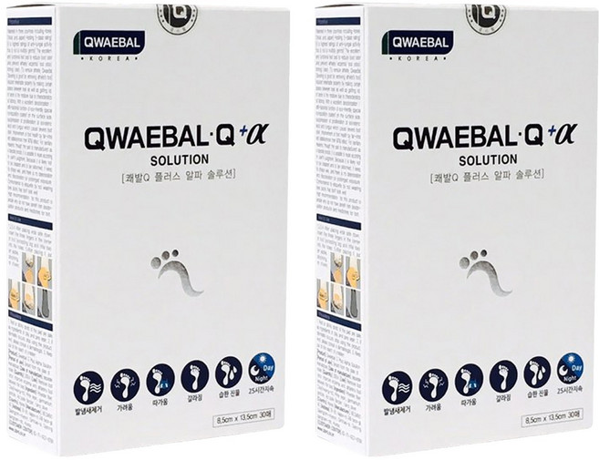 쾌발Q 플러스 알파 솔루션 발냄새 제거제, 30개입, 2개