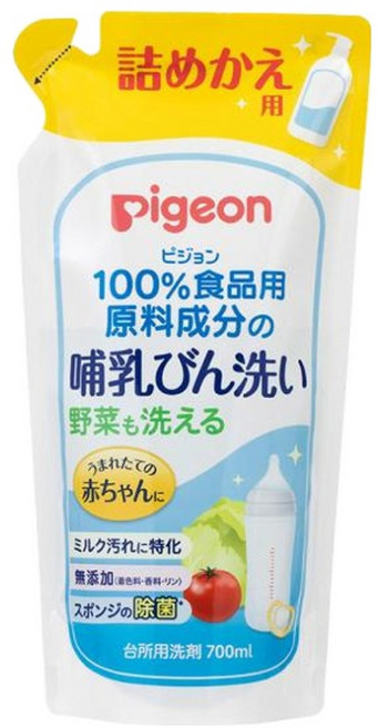 pigeon 貝親 奶瓶蔬果清潔劑 補充包, 700ml, 1包