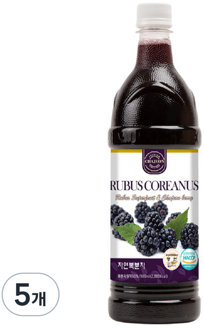 차전 자연에서온 복분자 원액, 900ml, 5개