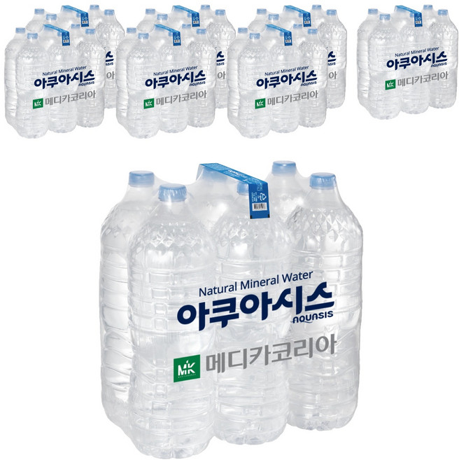 아쿠아시스 먹는샘물 무라벨, 2L, 48개
