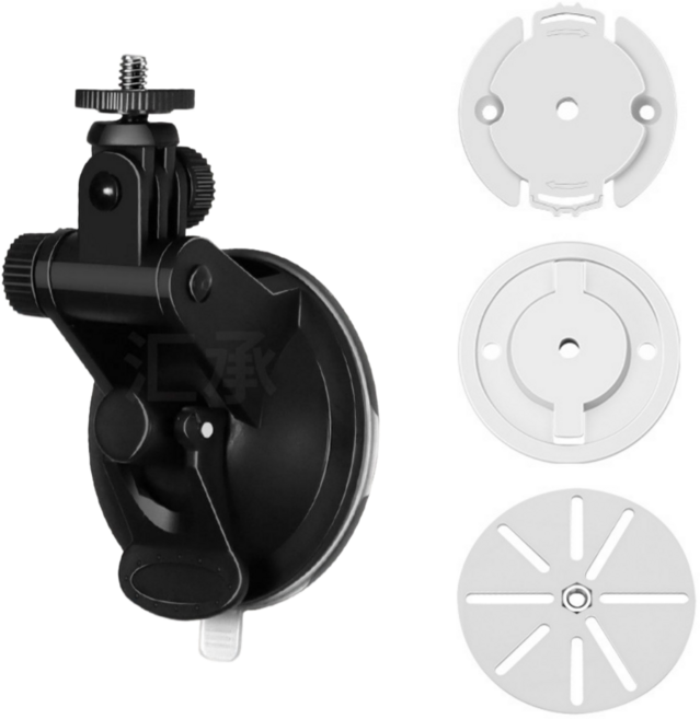 훈스픽 브라켓 3종 포함 무타공 흡착식 홈캠 거치대 블랙, 1개