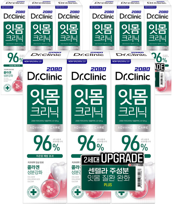 2080 닥터크리닉 잇몸치약 투, 120g, 9개