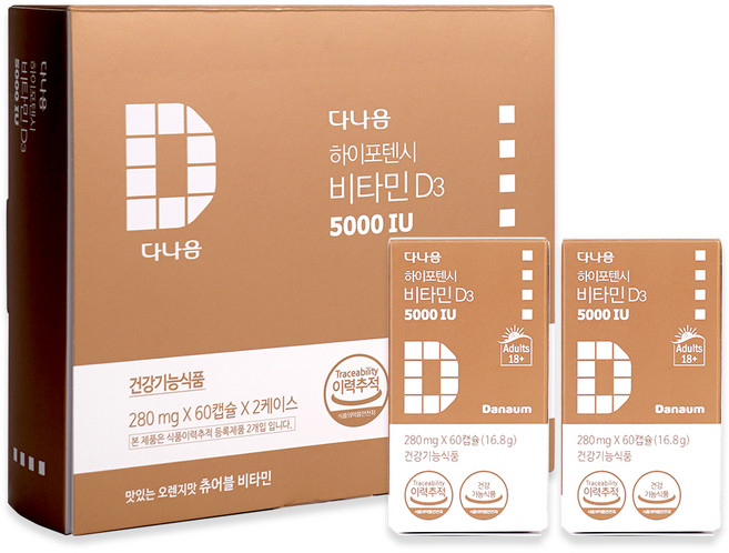 다나음 비타민D3 5000IU 선물세트, 60정, 2개