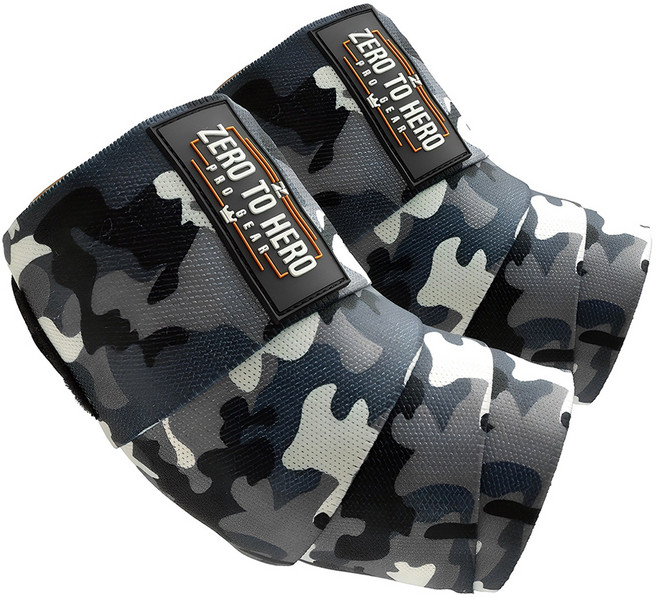 제로투히어로 헬스 카모 팔꿈치보호대 좌우세트, 1세트, 블랙 카모