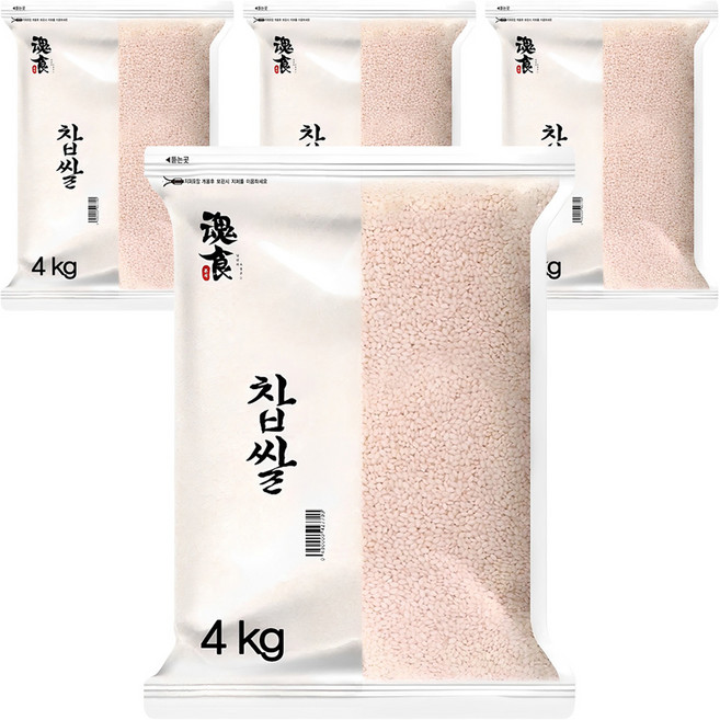 혼식 찹쌀, 4kg, 4개