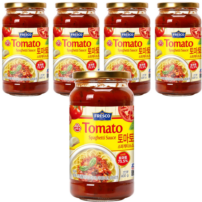 오뚜기 프레스코 토마토 스파게티소스, 400g, 5개