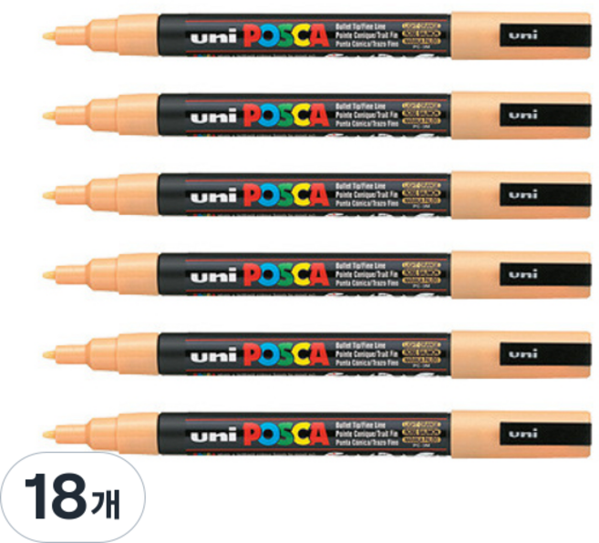POSCA 彩色麥克筆 PC-3M L ORANGE, 18個, 1色