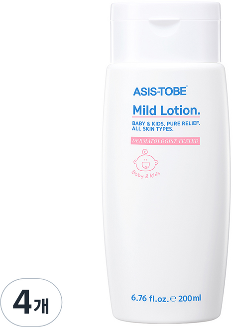 애즈이즈투비 베이비 앤 키즈 수분진정 마일드 로션, 200ml, 4개