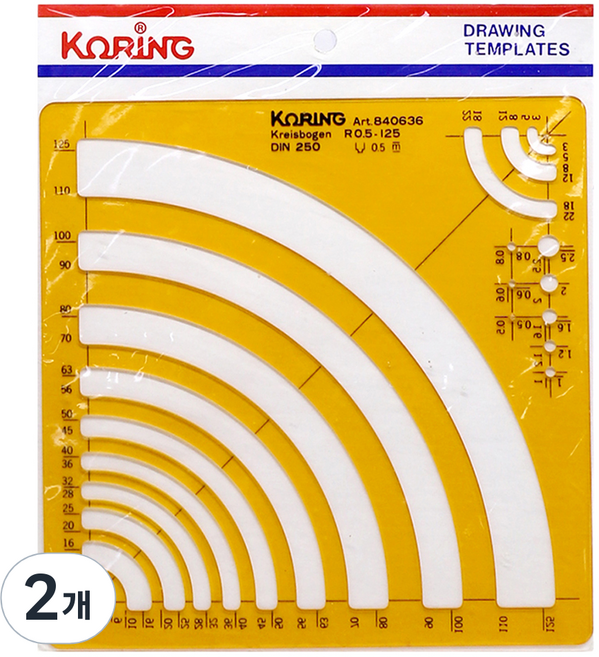 코링 원주 원형 형판 자 1 / 4 K-840636, 2개