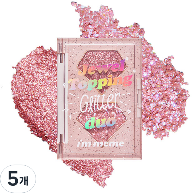 아임미미 쥬얼 토핑 글리터 듀오 아이새도 3g, 03 핑크쥬얼, 5개