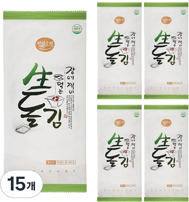 바다소리 장에찍어먹는 생돌김 반절, 7g, 15개