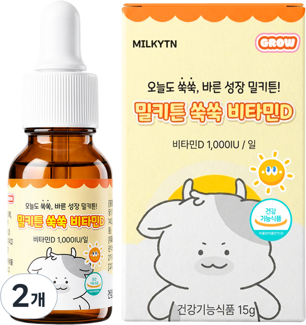 밀키튼 쑥쑥 비타민D, 15g, 2개