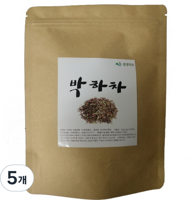 청명약초 박하차 티백 국내산, 1.2g, 20개입, 5개
