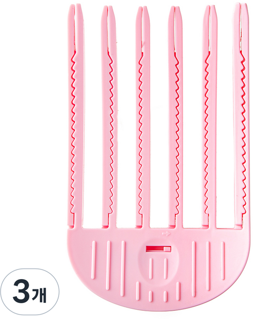 ELLEPARIS 볼륨 헤어클립, 3개, 핑크