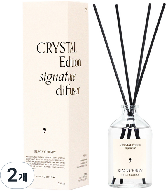 데일리콤마 크리스탈 에디션 디퓨저, 블랙체리, 100ml, 2개