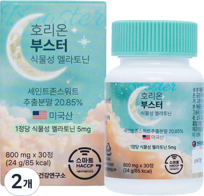 koreasaenghwalgeongangyeonguso Horion 促進劑 植物性褪黑激素 5mg 30錠, 24g, 2個