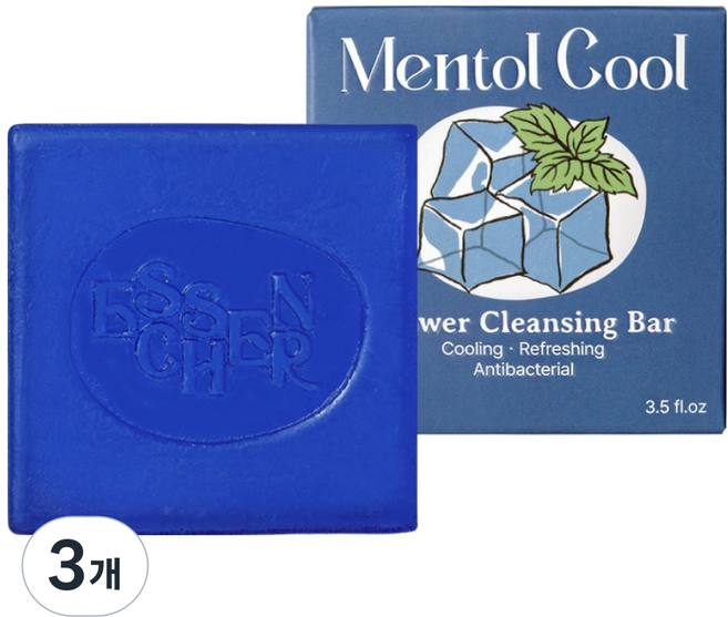 에센시에르 멘톨 쿨 샤워 클렌징 비누, 100g, 3개입
