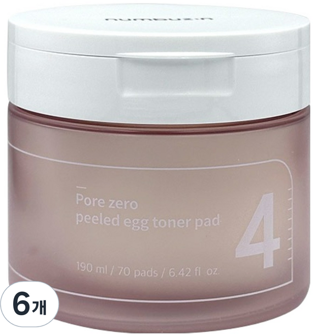 넘버즈인 4번 모공제로 깐달걀 토너패드 190ml, 70매입, 6개