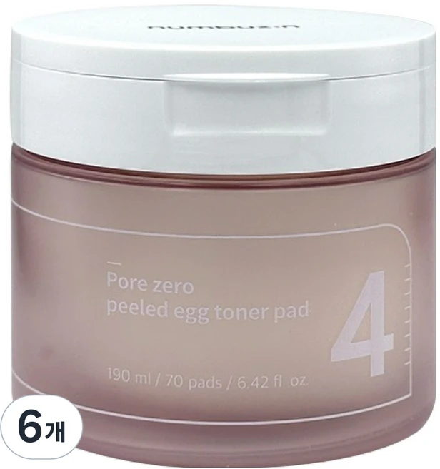 넘버즈인 4번 모공제로 깐달걀 토너패드 190ml, 70매입, 6개 - 쿠팡