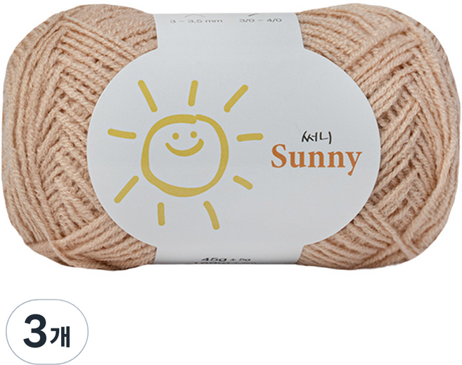 Yarna Sunny 編織線 45g, 105 米色, 3個
