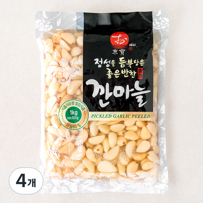 동보식품 정성을 듬뿍담은 좋은반찬 깐마늘 절임, 1kg, 4개