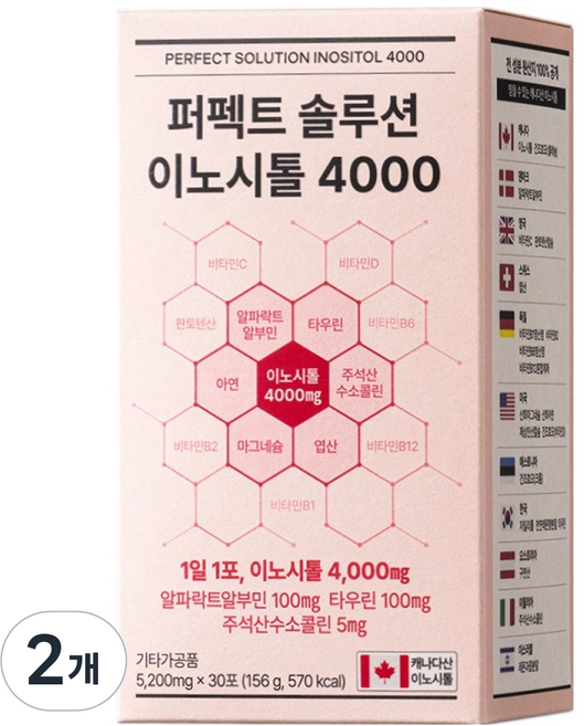 뉴트리모어 퍼펙트 솔루션 이노시톨 4000 30p, 2개, 156g