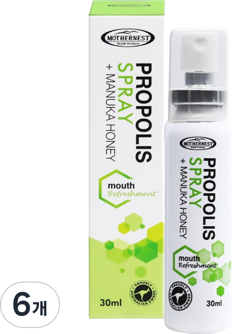 마더네스트 프로폴리스 스프레이 위드 마누카 허니, 30ml, 6개
