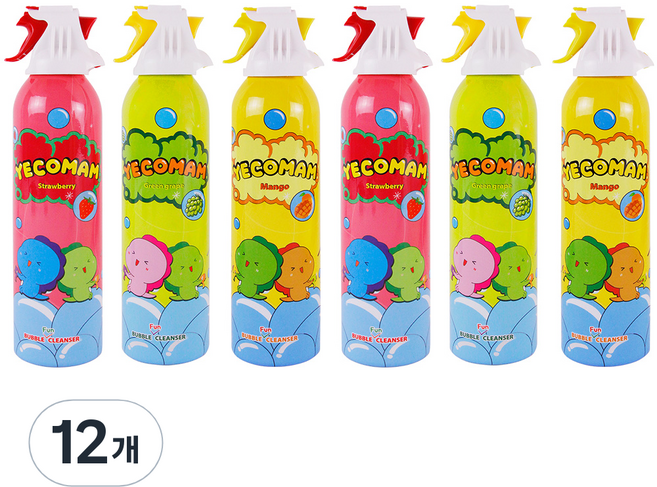 예꼬맘 버블 펀 바디 클렌저 혼합향, 12개, 200ml