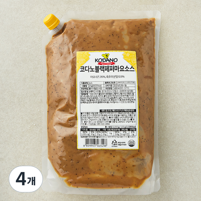 코다노 블랙페퍼 마요소스, 2kg, 4개