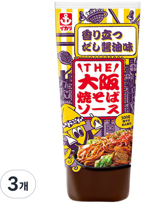 이카리 오사카풍 야끼소바 소스, 300g, 3개
