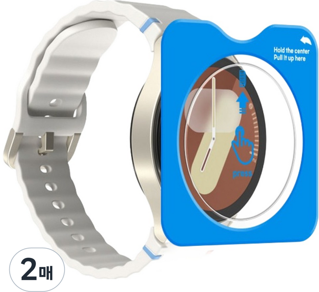 Onenough Easy Glass Galaxy Watch 鋼化玻璃保護膜 44mm 套組, 透明, 2張
