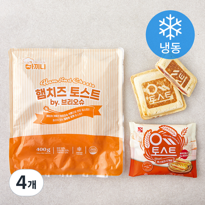 아끼니 햄치즈 토스트 by 브리오슈 (냉동), 100g, 4개입, 4개