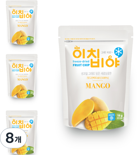 이치비야 동결건조 과일칩 망고, 18g, 8개