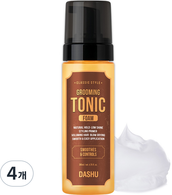 다슈 클래식 스타일 그루밍 토닉 폼 헤어왁스, 200ml, 4개