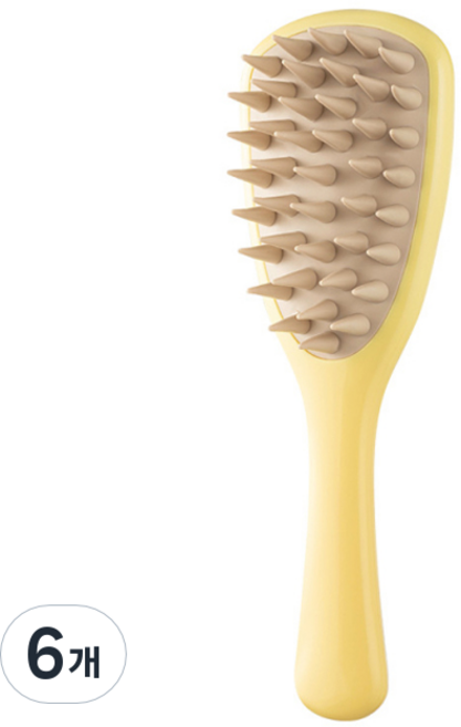 더자카 투인원 두피 마사지 샴푸 브러쉬, 6개, 옐로