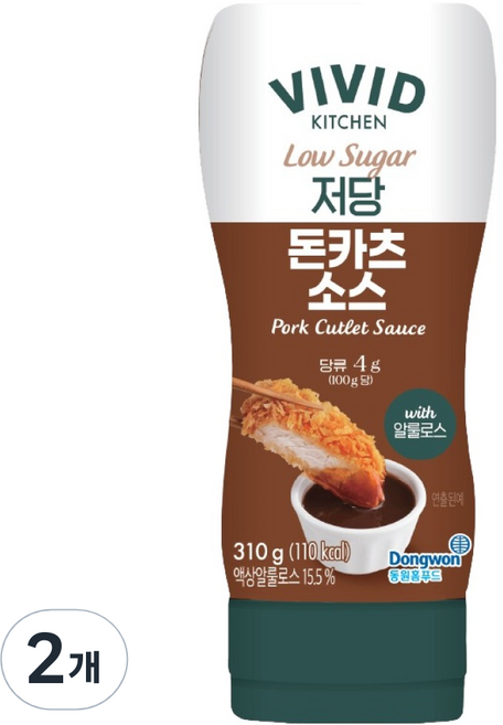 비비드키친 저당 돈카츠 소스, 310g, 2개