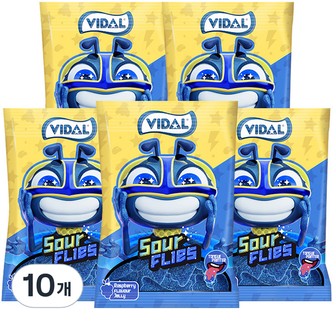 비달 사우어 플라이 라즈베리향 젤리, 10개, 80g