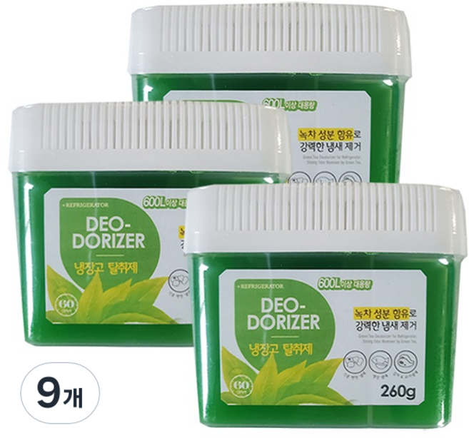 허브스토리 냉장고 탈취제 녹차젤 본품, 160g, 9개